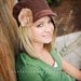Military Hat for ADULTs and TEENs - Brown Corduroy with Flower Accent - also available in other colors