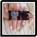 I LOVE ME- big bold oversized handmade 2 finger cocktail ring - 3 inch - CERAMIC