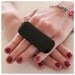 Double Finger Ring Black Glass - big bold handmade cocktail ring - CLASSIC BLACK - 2.9 inch GLASS