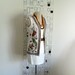 1970's floral print vest cream, brown, orange green and red - small/medium