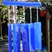 Wind chime blue glass suncatching hanging home or garden decoration