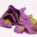 Warm winter felted scarf ruffle lime violet for her woman