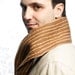 Felted scarf "Brown Strips" nuno felt, for her, for him, brown, beige, mustard