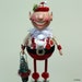Christmas Holiday Elf Folk Art Doll Collectible