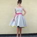 Dove Grey Yellow Stripe Sun Dress - OOAK