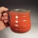 Wheel Thrown Mug with Spiral in Cedar Shino and Steel Gray Shino Glazes