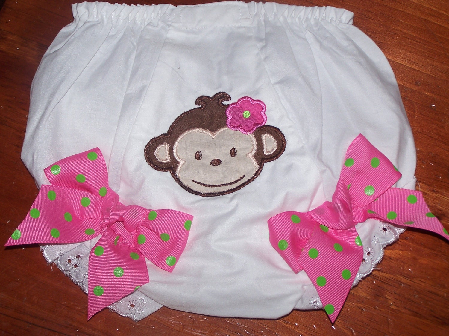 Custom Monkey Bloomers Diaper Cover Personalized Monogrammed