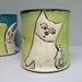 Cat Mug With Rat, Green