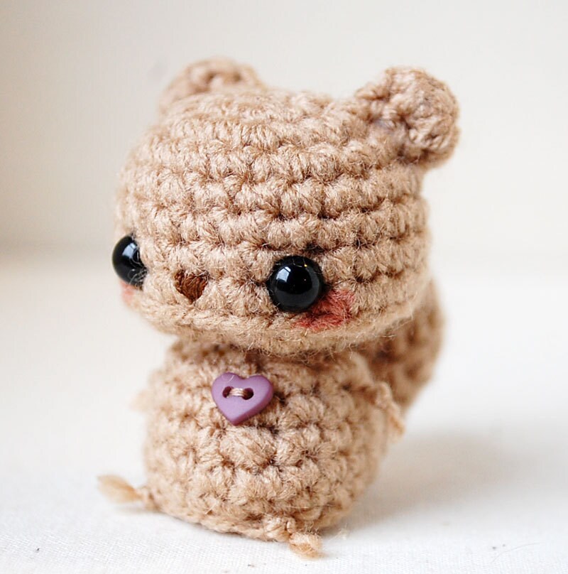 Kawaii Brown Squirrel Mini Amigurumi by twistyfishies on Etsy