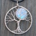 Recycled Silver and Rainbow Moonstone Full Moon Tree Pendant - Original Design by Ethora