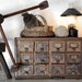 Primitive Wooden Card Catalog Apothecary Chest