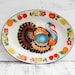 Vintage Enamel Ware TURKEY Platter Holiday Thanksgiving Autumn Party