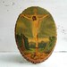 Vintage Religious Crucifix Art Wood Plaque Jesus