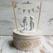 Vintage Wedding Cake Topper Little Bride & Groom Ceramic Country Wedding