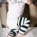 Light Blue and Black Striped Baby Leg Warmers