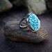 Sky Blue Large Vintage Glass Cocktail Ring - Size 9