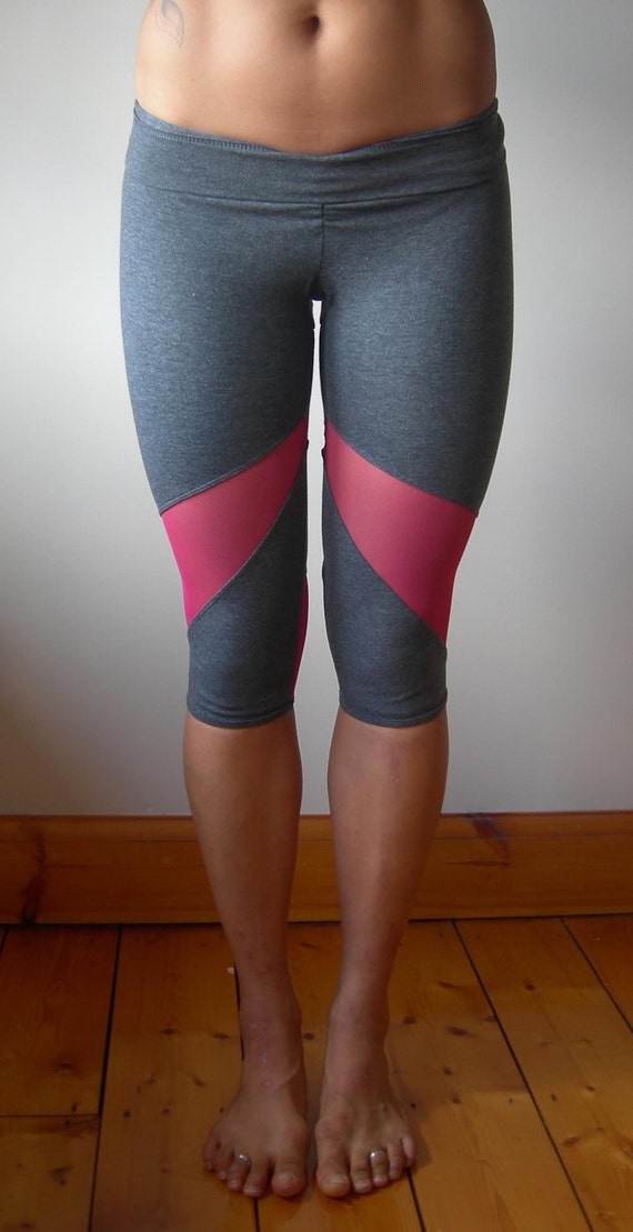 Hamsa Two Tone Lycra Yoga Pants With Contrasting Stretch