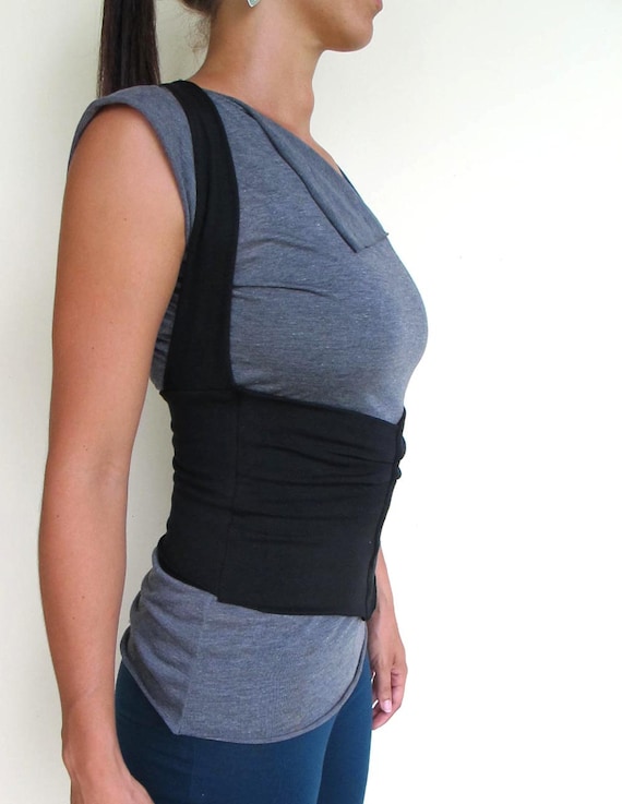 Waistcoat corset yoga top, belly warmer - dance - activewear - gym