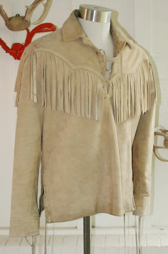 BUCKAROO Fringed Leather Shirt Cowboy Pioneer by CallMeChula