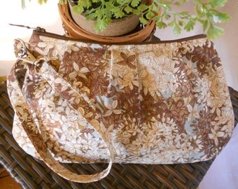 NOW on SALE...Pleated Wristlet with Zipper and Interior Pocket...the Perfect Carry-All in Woodland Lilacs