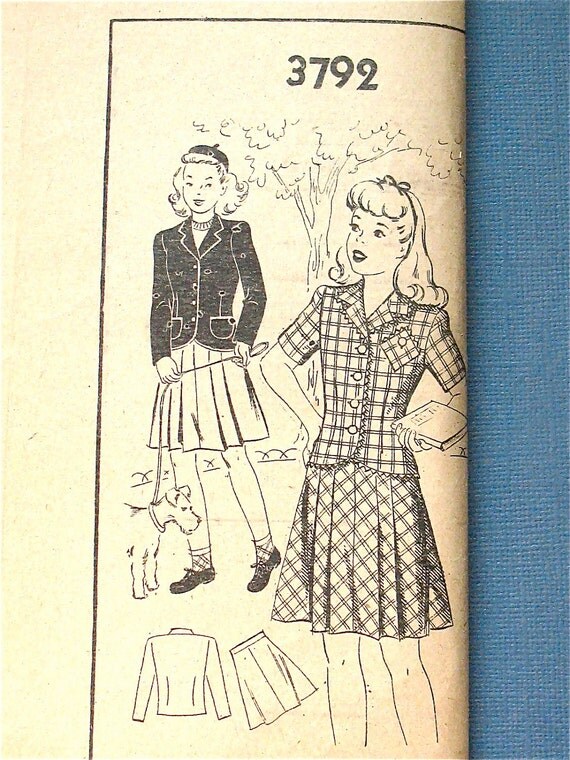 dress pattern envelope Martin Envelope. dress. 3792 NO sewing for Marian Vintage pattern 40s