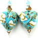 Blue Heart Earrings, Turquoise Blue Beadwork Earrings, Blue Ivory Lampwork Earrings, Southwestern Dangle Earrings - Beauty of the Southwest