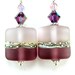 Purple Glass Bead Earrings, Purple Etched Lampwork Earrings, Purple Earrings, Amethyst Glass Earrings - Amethyst Amulets