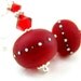 Red Glass Earrings, Red Lampwork Earrings, Red Earrings, Dark Cherry Red Earrings, Summer Earrings - Scarlett O'Hara