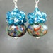 Colorful Boro Lampwork Bead Earrings, Teal Purple Blue Red Glass Bead Earrings, Teal Earrings, Colorful Earrings - Deconstructed Rainbow