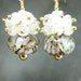 Moonstone and Glass Bead Earrings, White Gold Green Boro Lampwork Earrings, Moonstone Earrings, 14k Gold Filled Earrings - Moonlight On Snow