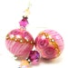 RESERVED Pink Glass Earrings, Dangle Earrings, Lampwork Earrings, Art Glass Jewelry, Floral Earrings, Pastel Jewlery- Ring Around the Rosie