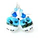 Owl Earrings, Bird Jewelry, Aqua Blue White Lampwork Earrings, Nature Inspired, Woodland Animal Earrings, Whimsical Dangle - Olie & Hoot