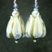 Ivory Tulip Earrings, Ivory Purple Tulip Lampwork Earrings, White Tulip Earrings, Ivory Rose Earrings, Flower Earrings - Debutante