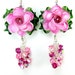 Hot Pink Glass Flower Earrings, Pink Floral Lampwork Bead Earrings, Glass Rose Earrings, Hot Pink Glass Earrings - Peonies