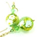 Spring Green Murano Glass Bead Earrings, Bright Green Gold White Venetian Glass Earrings, Green Glass Earrings - Opulence