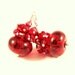 Red Boro Lampwork Earrings, Red Glass Earrings, Red and Black Earrings, Red Crystal Earrings, Cherry Red Earrings - Cherry Cola