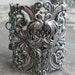 Extra Wide Silver Filigree Peacock Cuff Fashion Bracelet