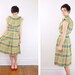 1950s Pink and Green Plaid Dress - S/M As Is