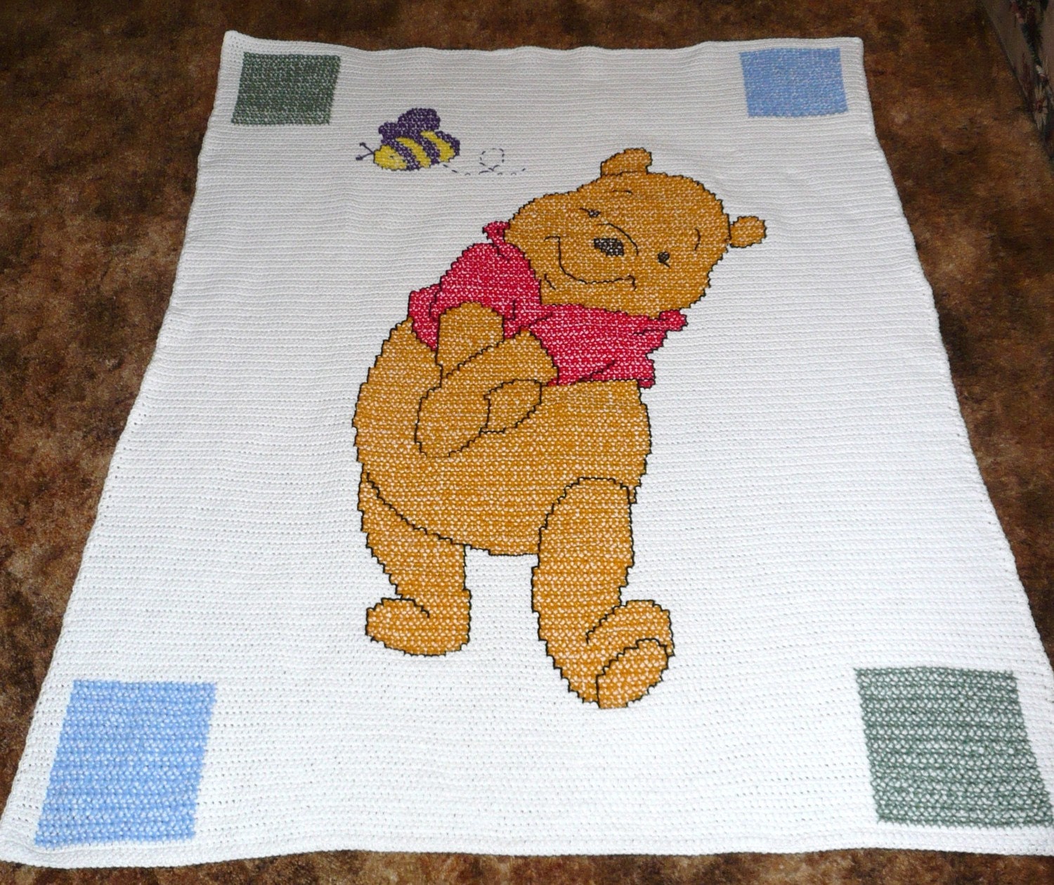 Disney's Winnie the Pooh Hand Crocheted Afghan by maltesedreamer