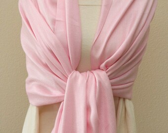 Weddings gifts, Light pink Pashmina bridesmaids shawl, bolero wrap, scarf, bridal bridesmaid gifts
