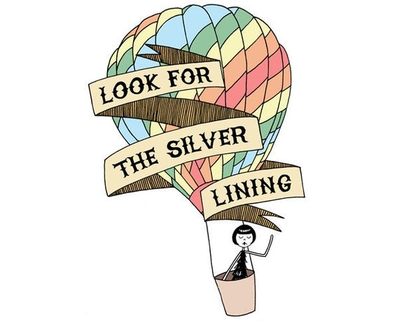 Look For The Silver Lining Art Print Inspirational Quote   Il 570xN.264461464 