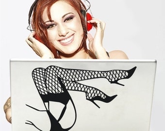 pin up legs laptop decal, burlesque art, pin up legs laptop sticker, FREE SHIPPING