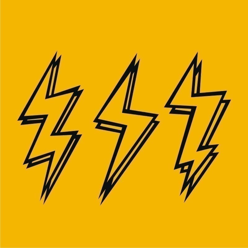 lightning bolt vinyl stickers, lightning bolt decals 3pack, FREE SHIPPING