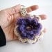 Crocheted Keychain white and purple