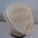 Merino Wool and Cashmere Hand Knit Beret Beanie in Cream. Men or Women.