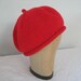 Red Merino Wool Beret. Hand Knit Hat for Women or Men. Accessories.