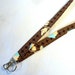Fabric LANYARD Breakaway ID Badge Holder Joel Dewberry ID Clip Key Ring Fob Tossed Flowers Brown Aqua Floral