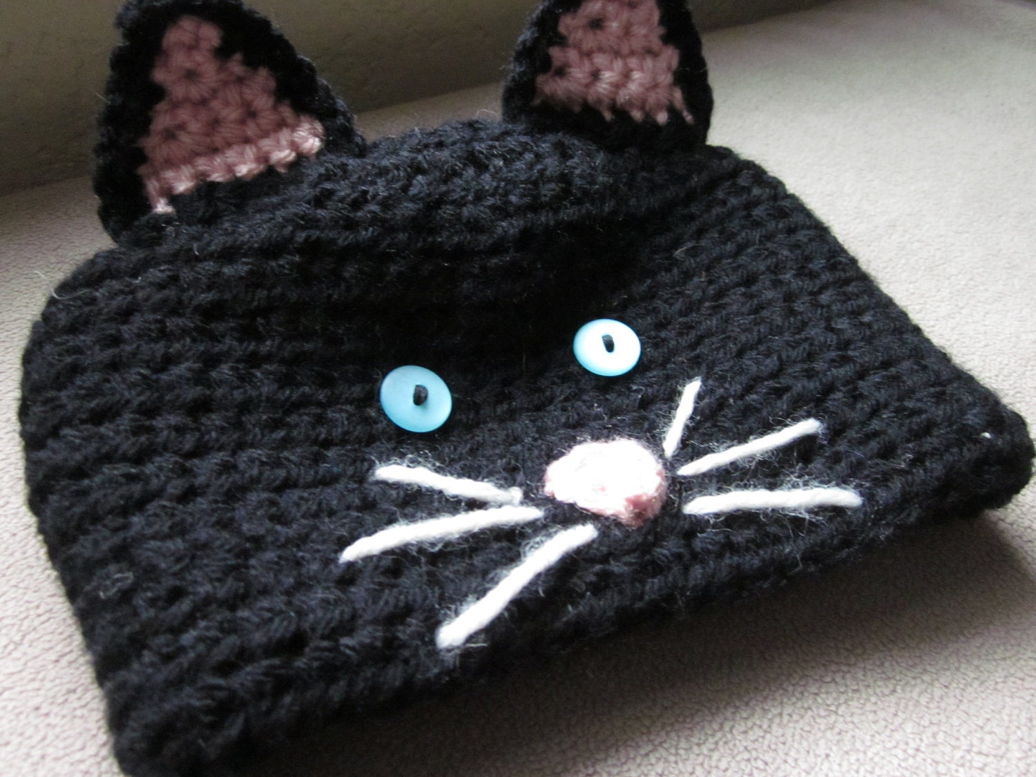 PATTERN Crochet Baby Cat Hat Child Cap Benie PDF by PrairiedogArts