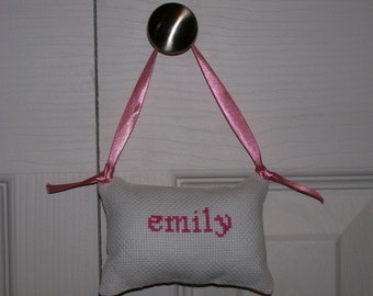 Emily Counted Cross Stitch Hanging Pillow