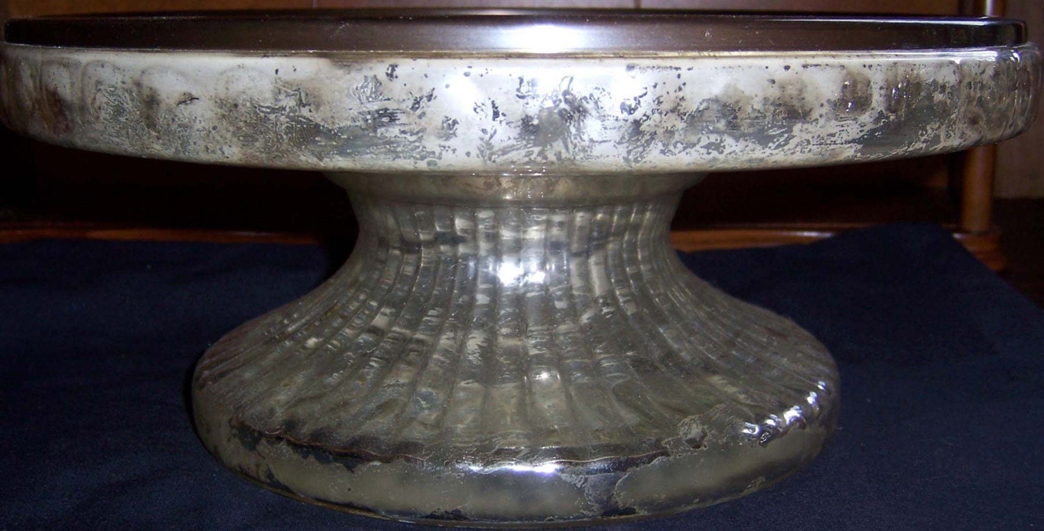 Vintage Mercury Glass Cake Stand 4772